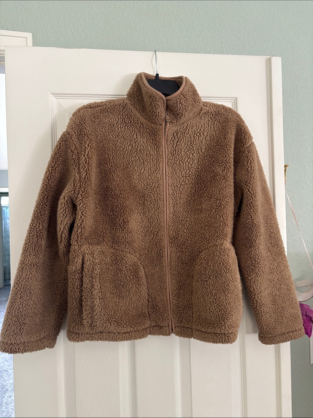 Chaps Plush Sherpa Zip Jacket - Brown